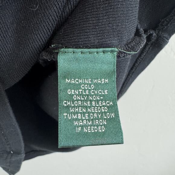 Lauren Ralph Lauren Black Short Sleeve Knit T-shirt Woman’s M Embroidered Logo - Picture 5 of 7